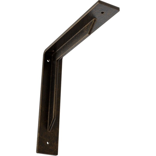 Ekena Millwork Stockport Steel Bracket, Antiqued Brass 2"W x 10"D x 10"H BKTM02X10X10STABS - main